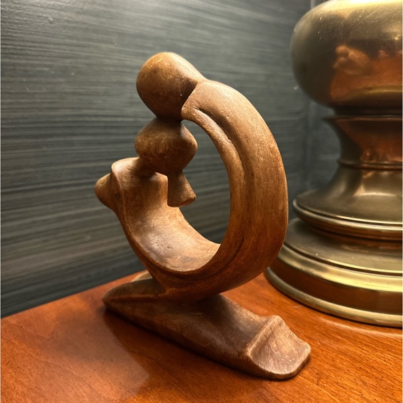 Lovers Wooden Sculpture - Picture 2 of 4